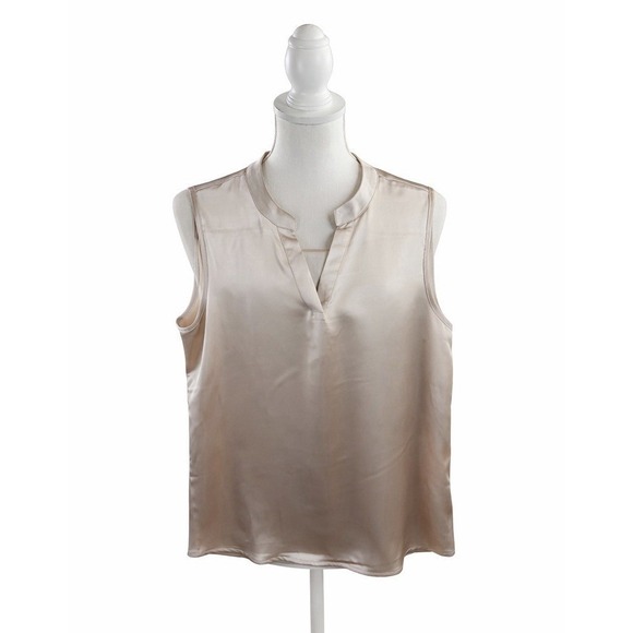 Nicole Miller Tops - Nicole Miller NY Women's XL Beige V Neck Sleeveless Blouse